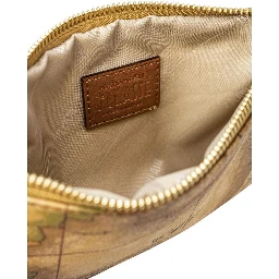 Beige Leather Clutch Bag