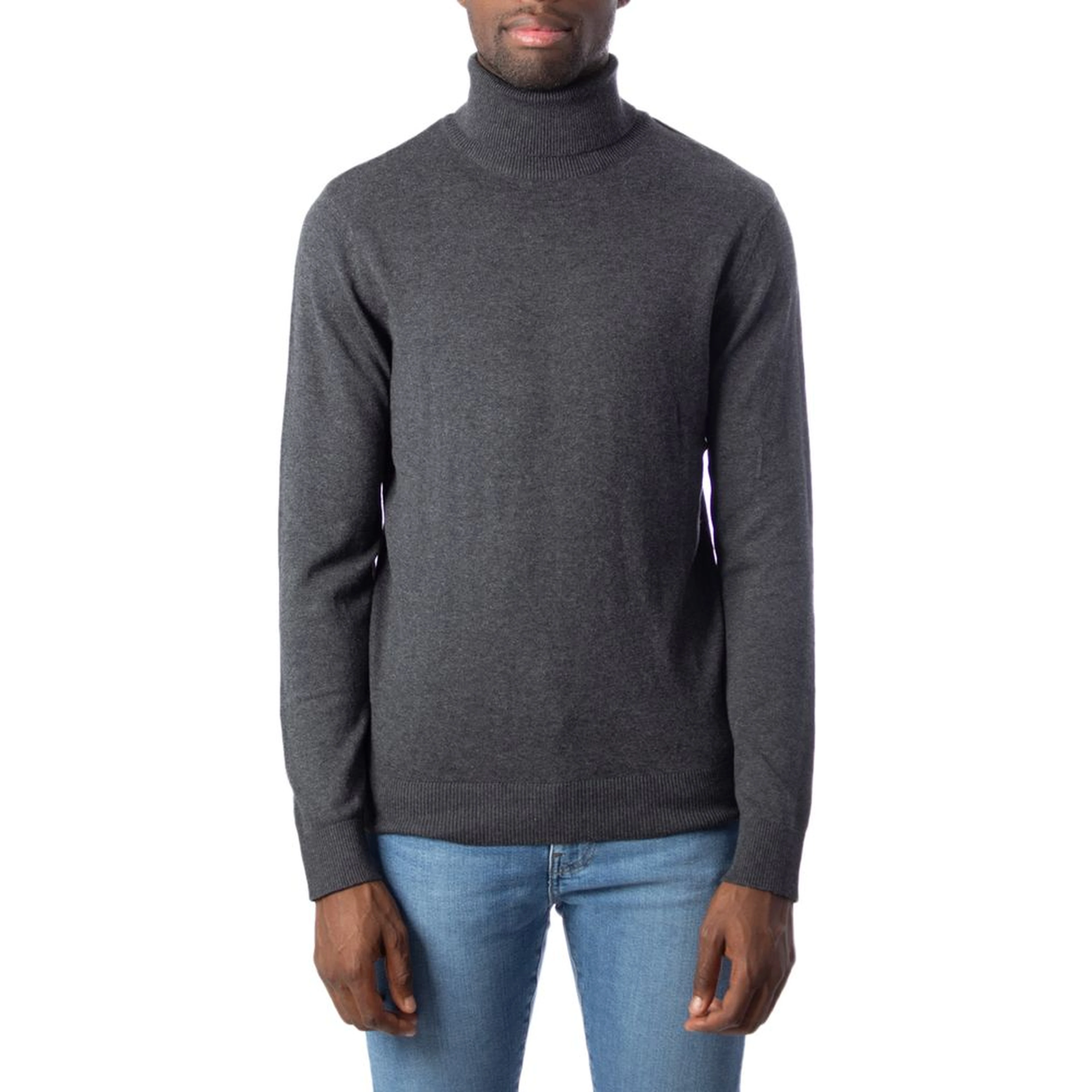 Gray Cotton Turtleneck