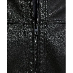 Black Polyamide Leather Jacket