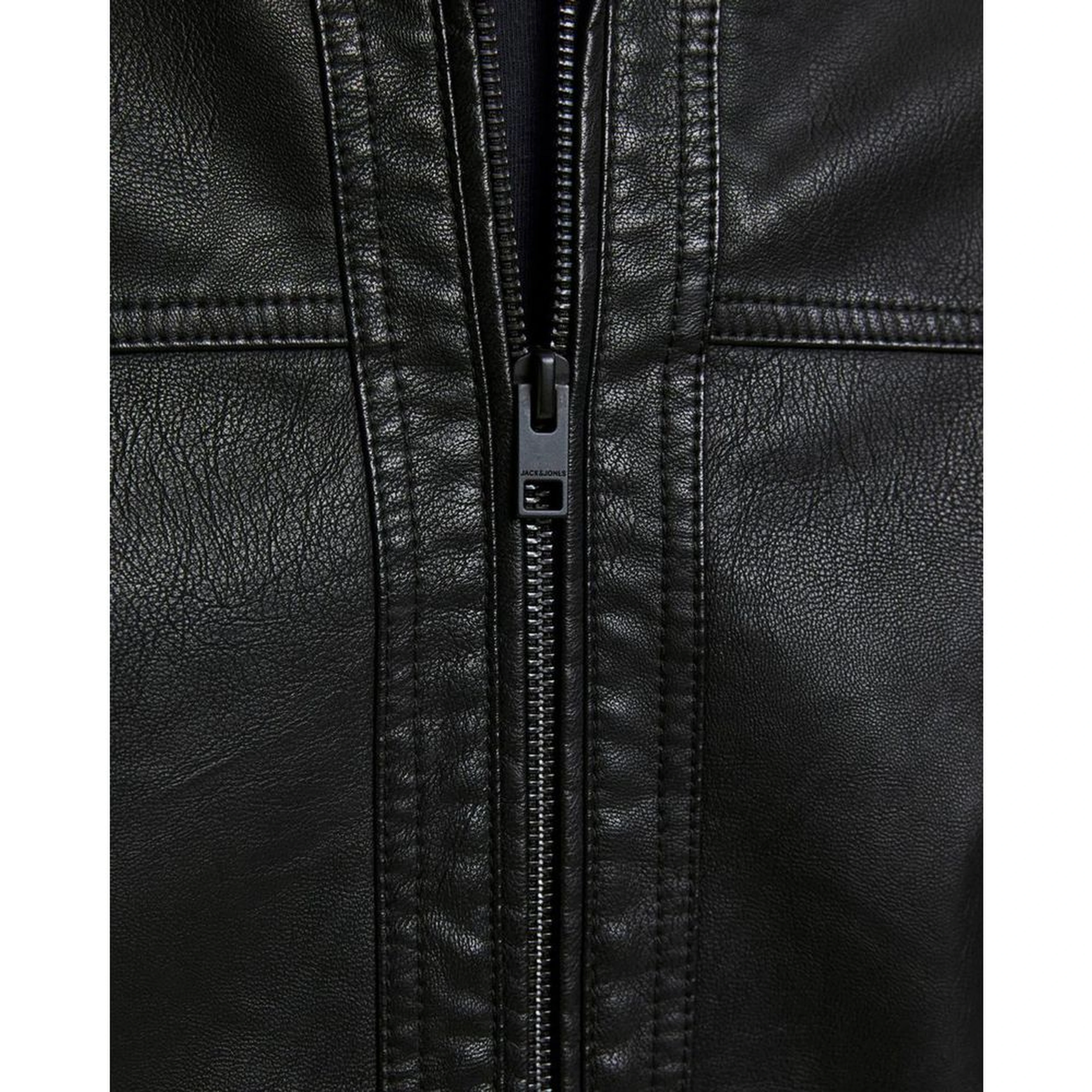 Black Polyamide Leather Jacket
