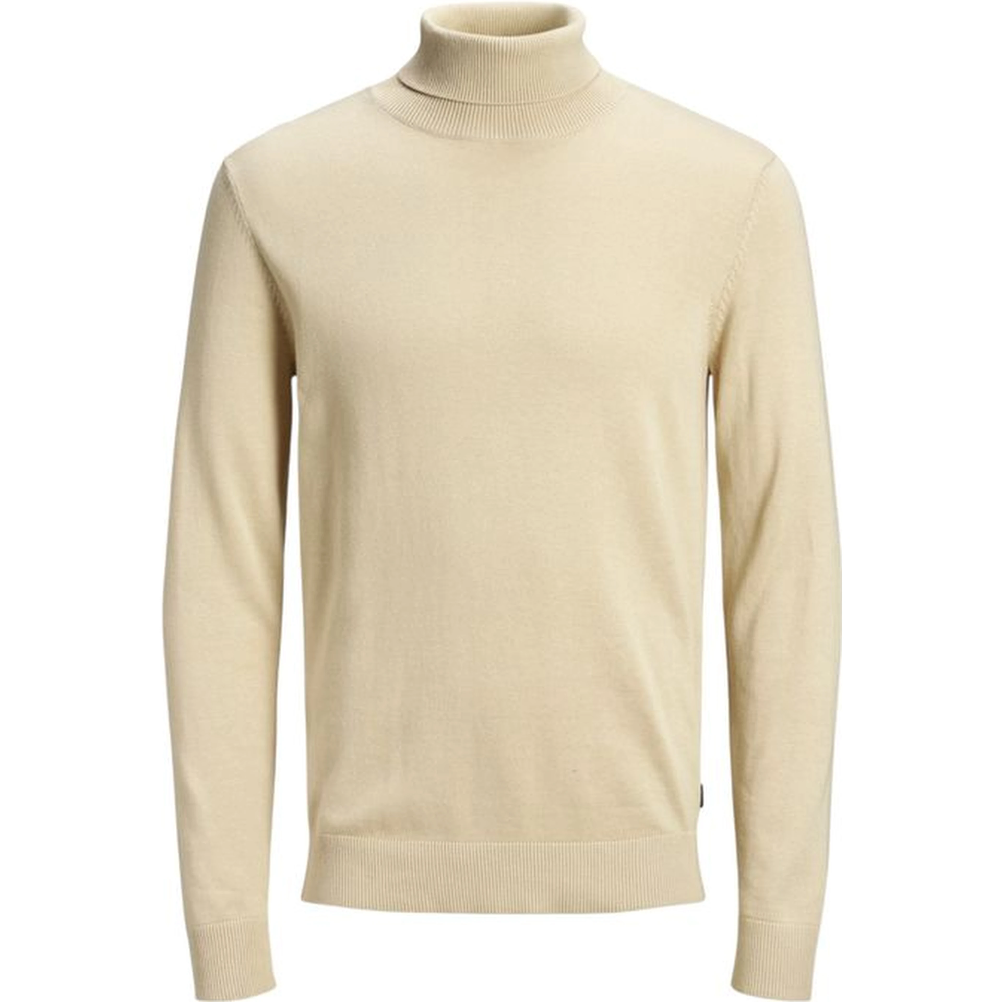 Beige Cotton Turtleneck