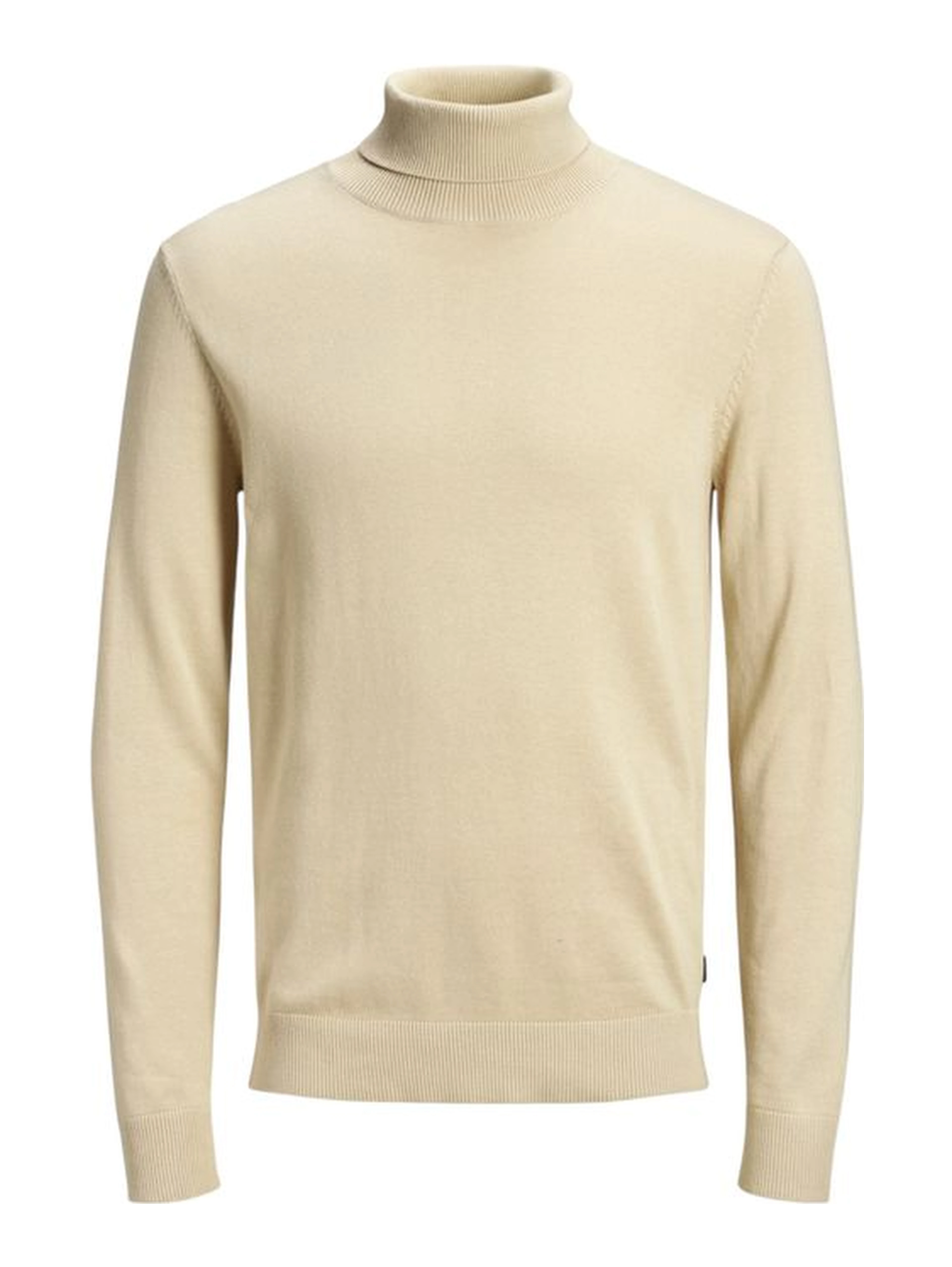 Beige Cotton Turtleneck
