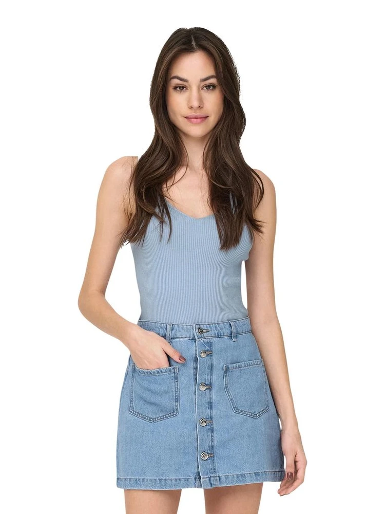 Blue Viscose Tank Tops