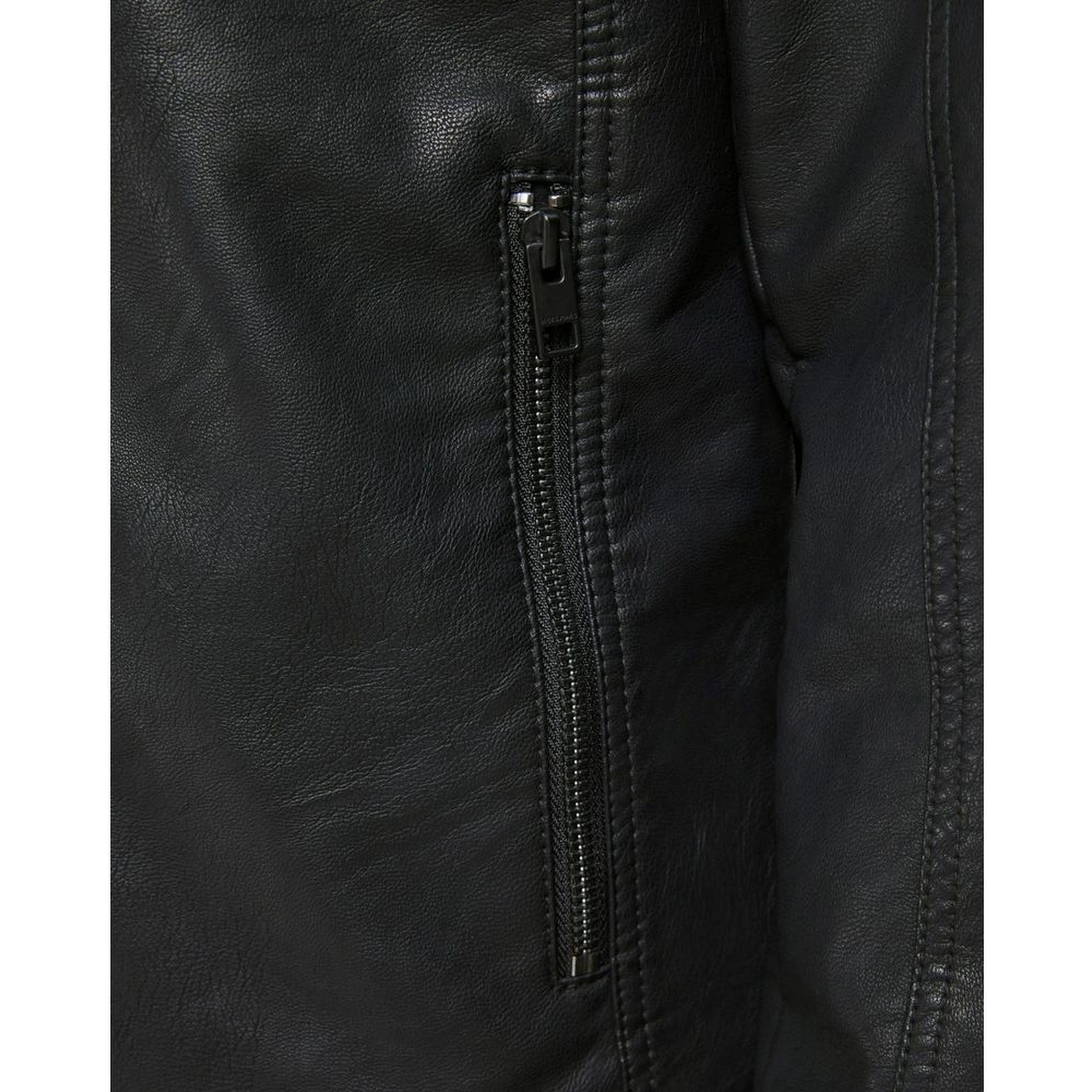 Black Polyamide Leather Jacket