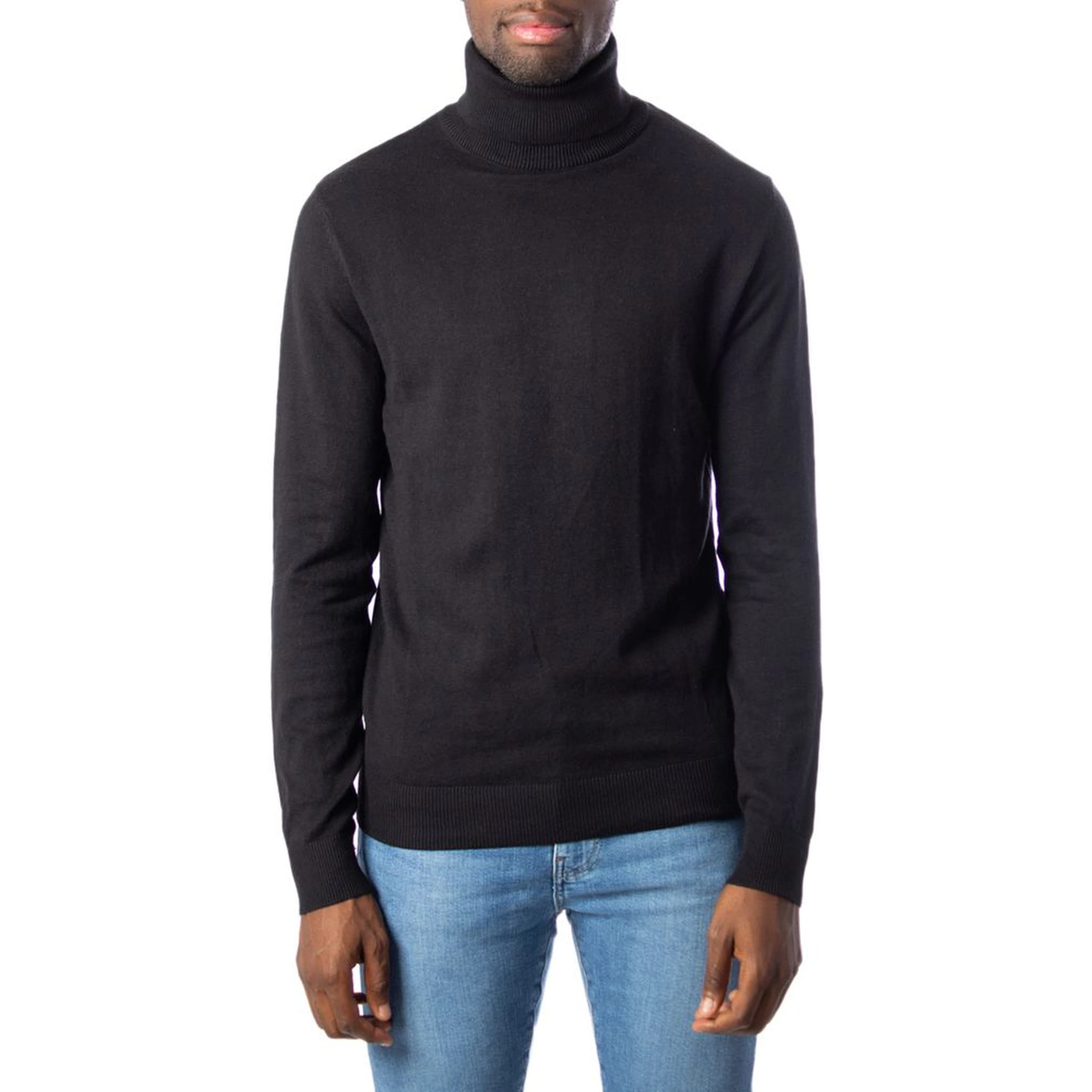 Black Cotton Turtleneck
