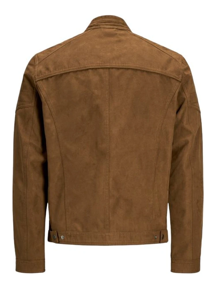 Beige Artificial Leather Full-Length Jacket alternative