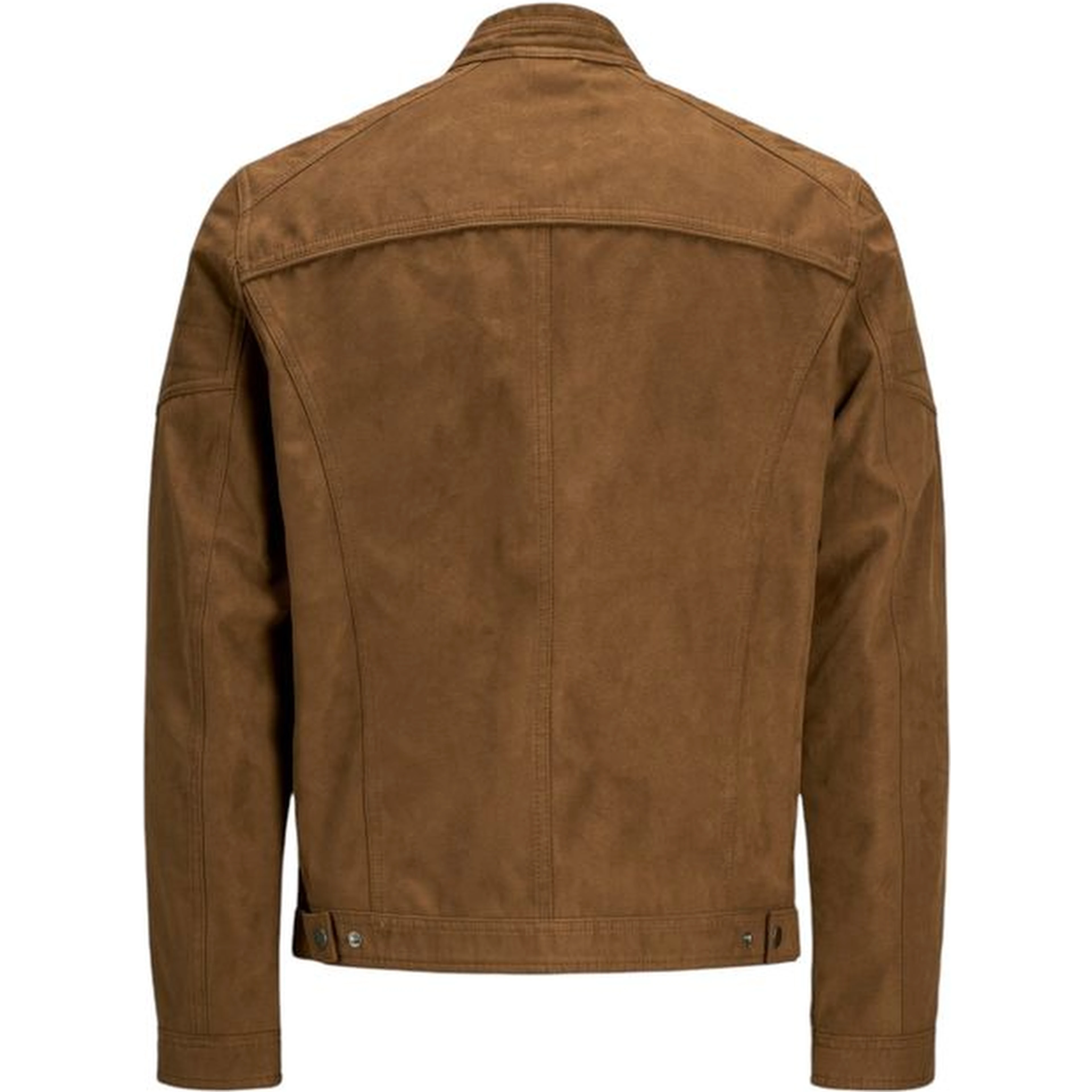 Beige Artificial Leather Full-Length Jacket
