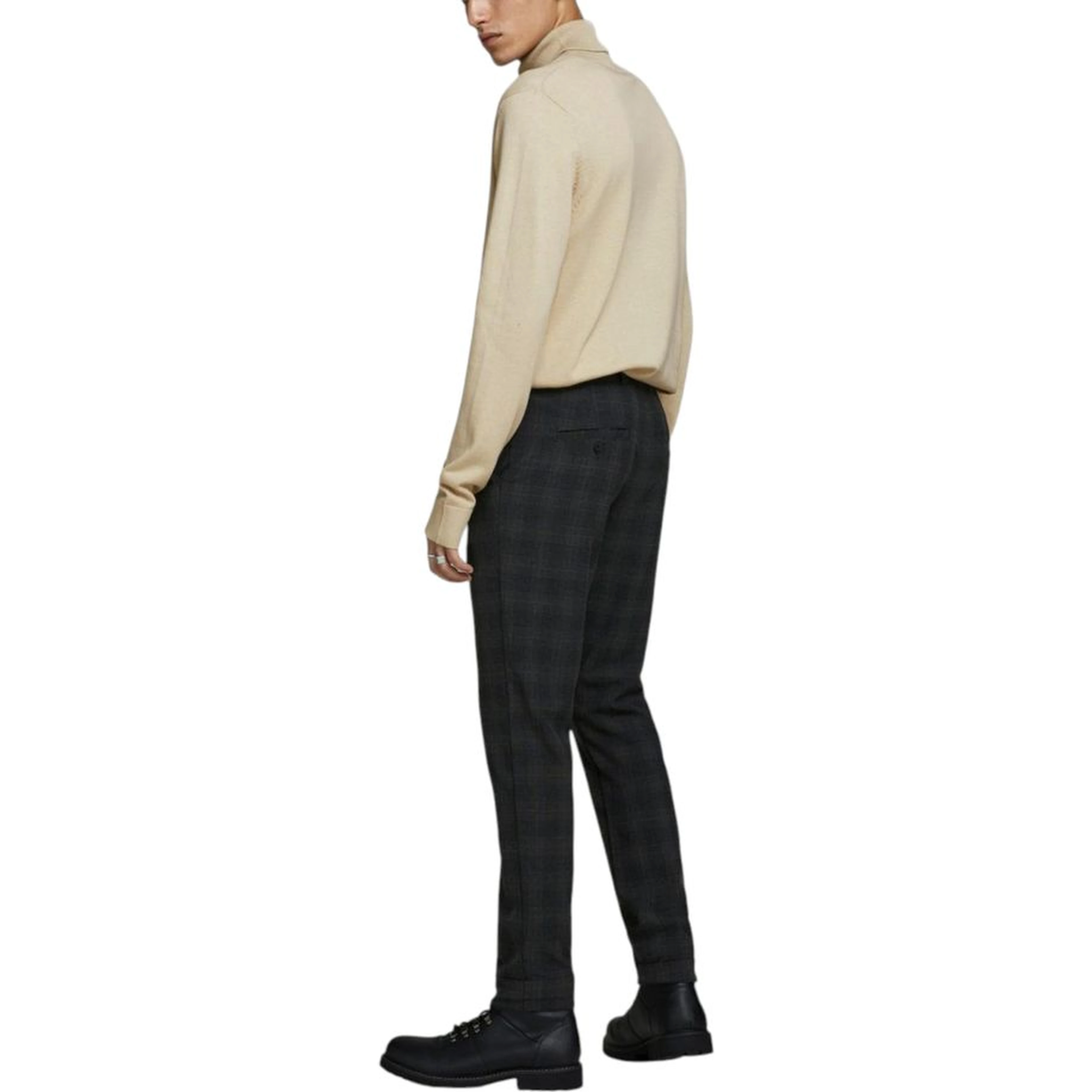 Beige Cotton Turtleneck