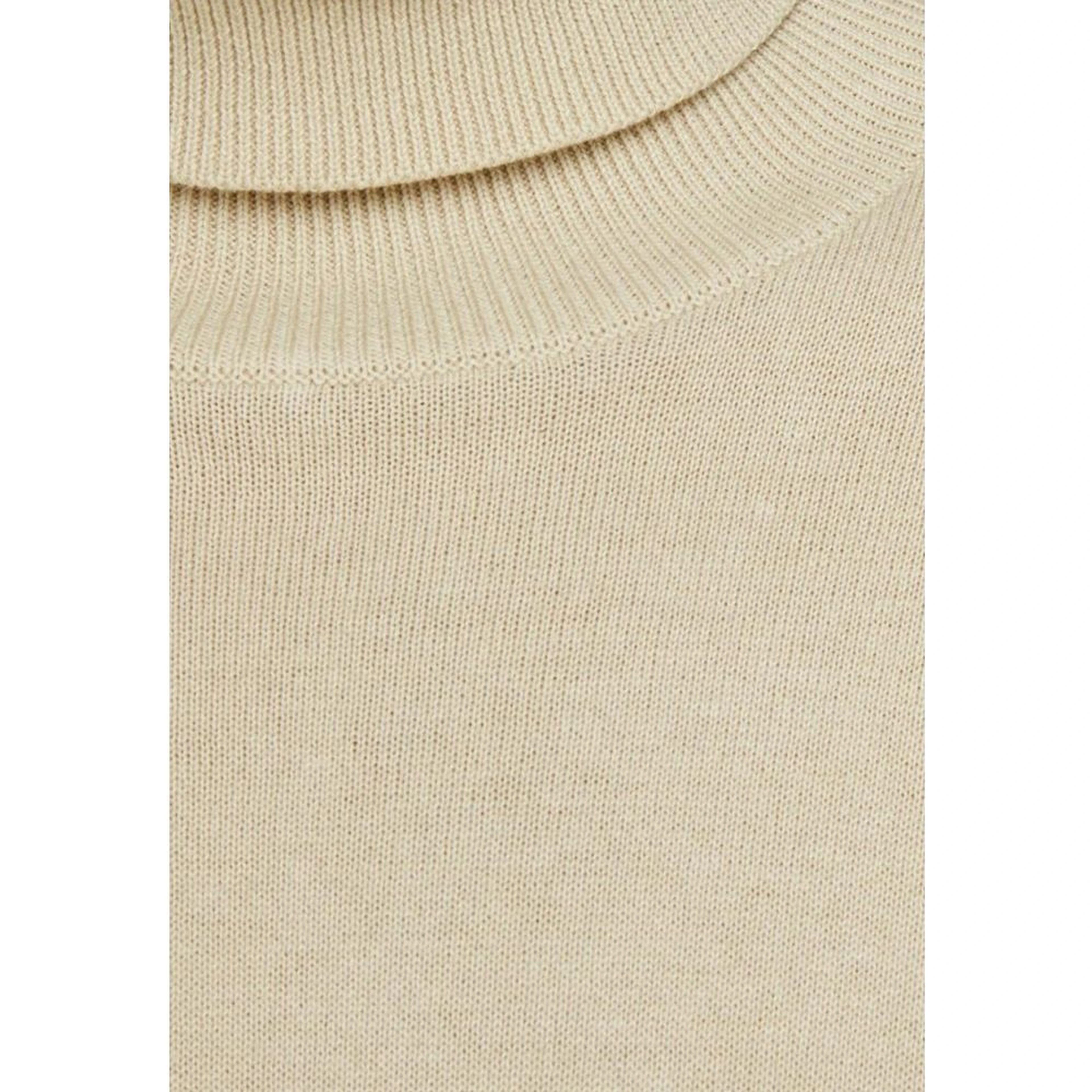 Beige Cotton Turtleneck