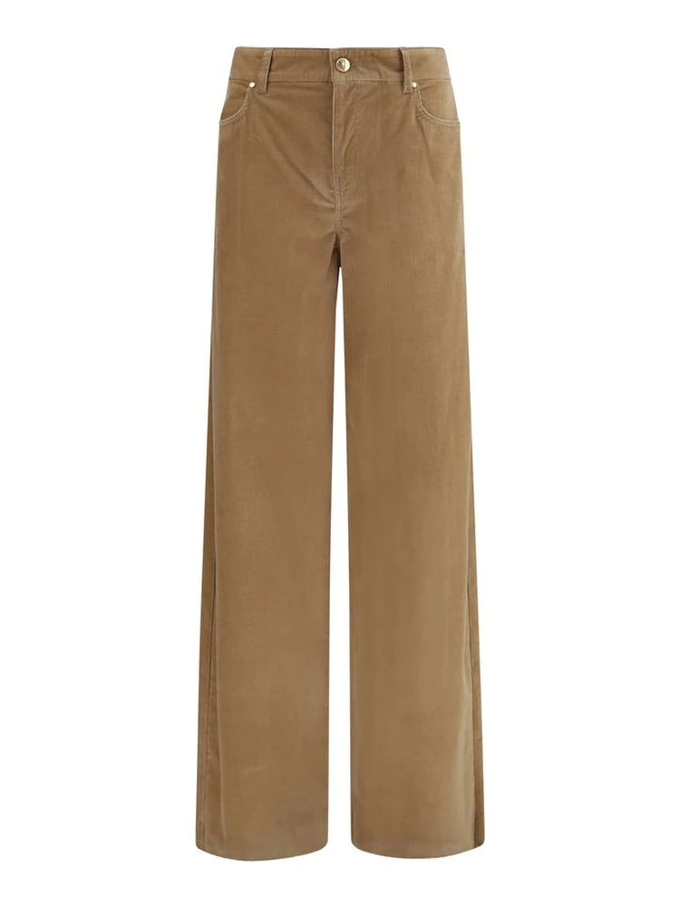 Brown Cotton Casual Pants