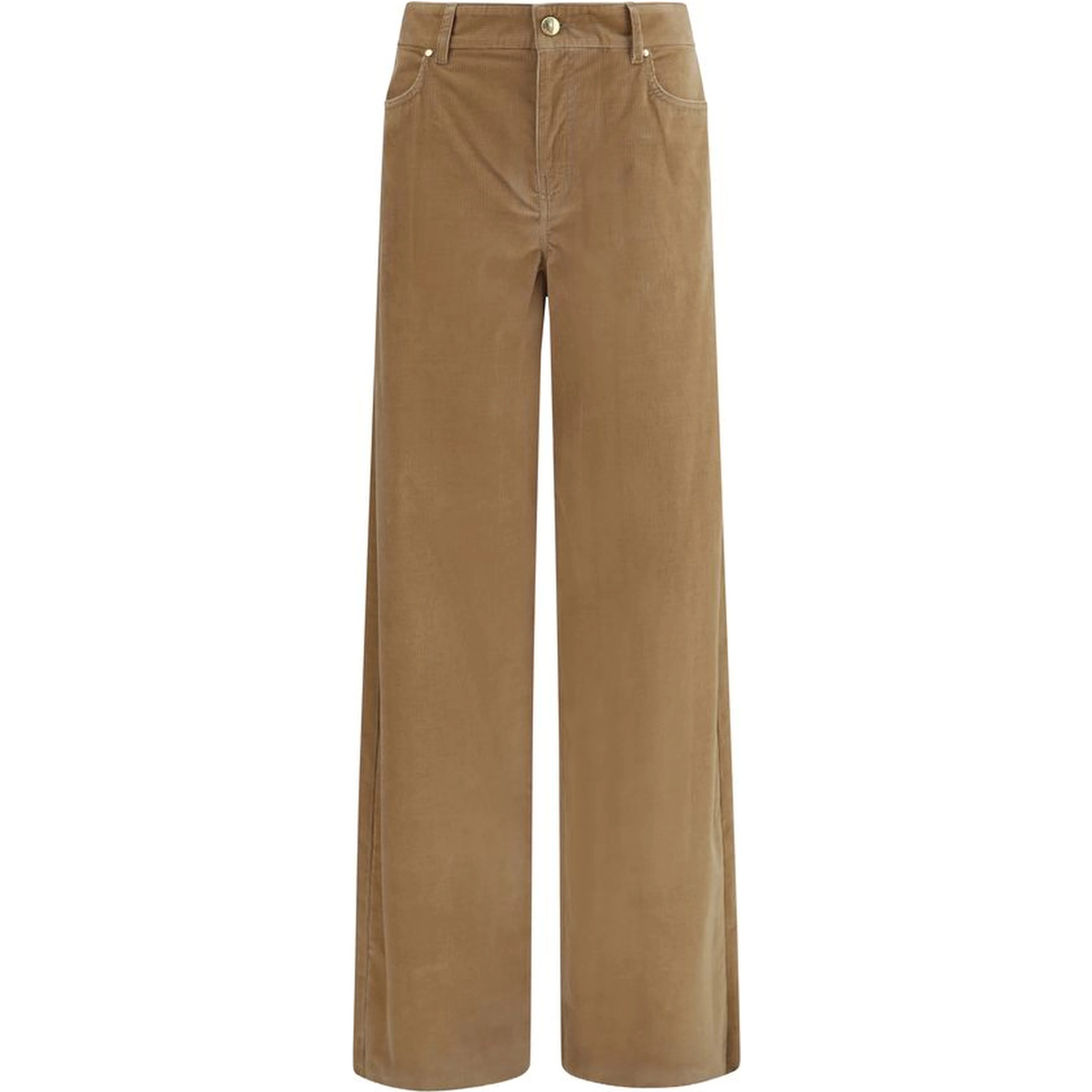 Brown Cotton Casual Pants