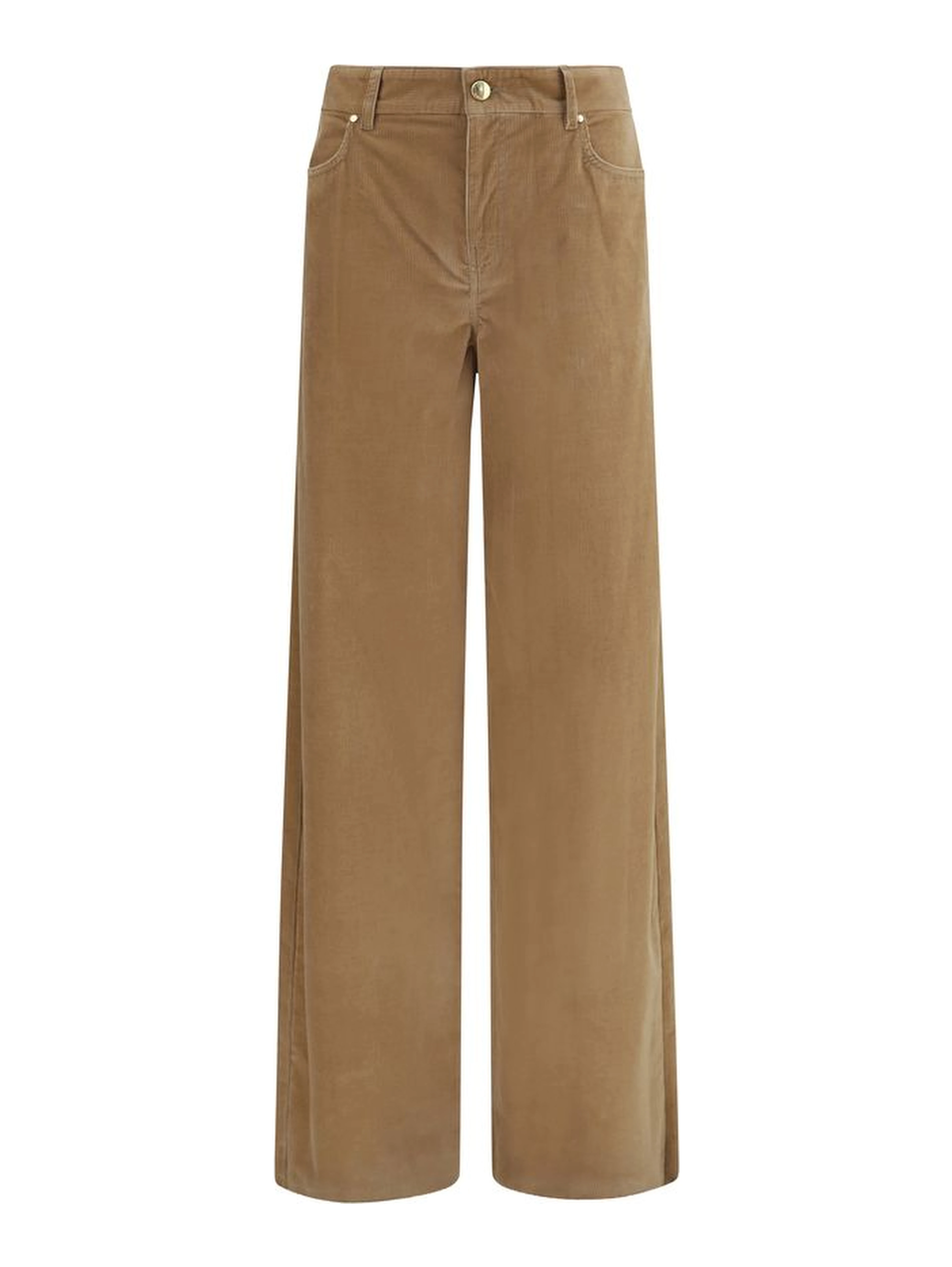 Brown Cotton Casual Pants