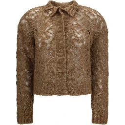 Brown Alpaca Vicugna Pacos Cardigan