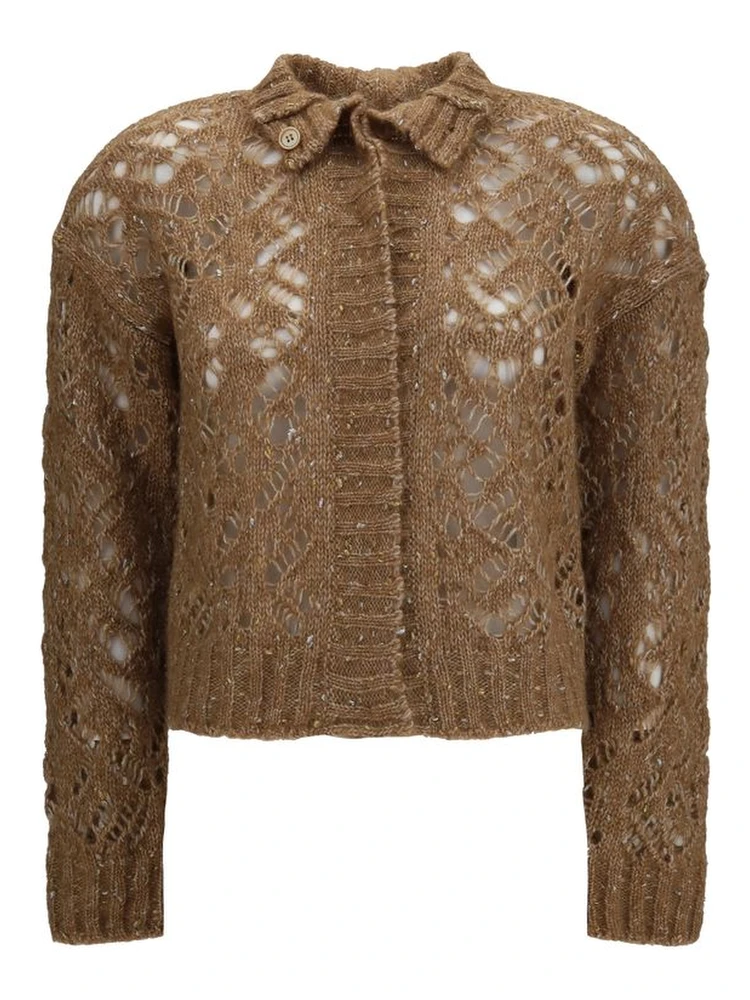 Brown Alpaca Vicugna Pacos Cardigan