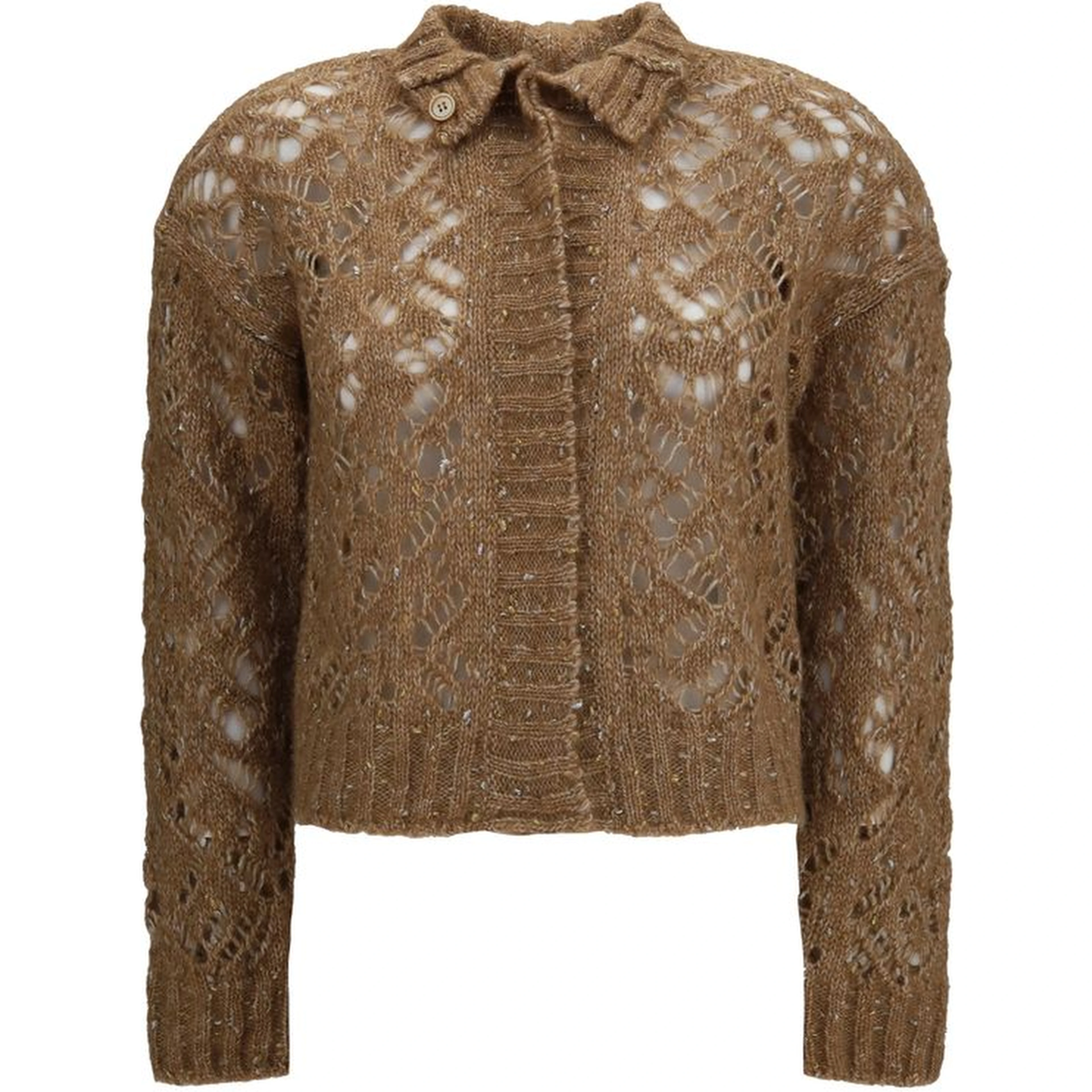 Brown Alpaca Vicugna Pacos Cardigan