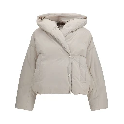 Gray Polyamide Full-Length Jacket