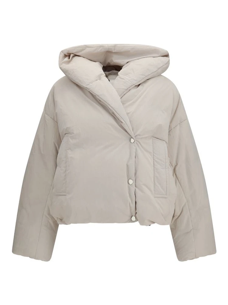 Gray Polyamide Full-Length Jacket