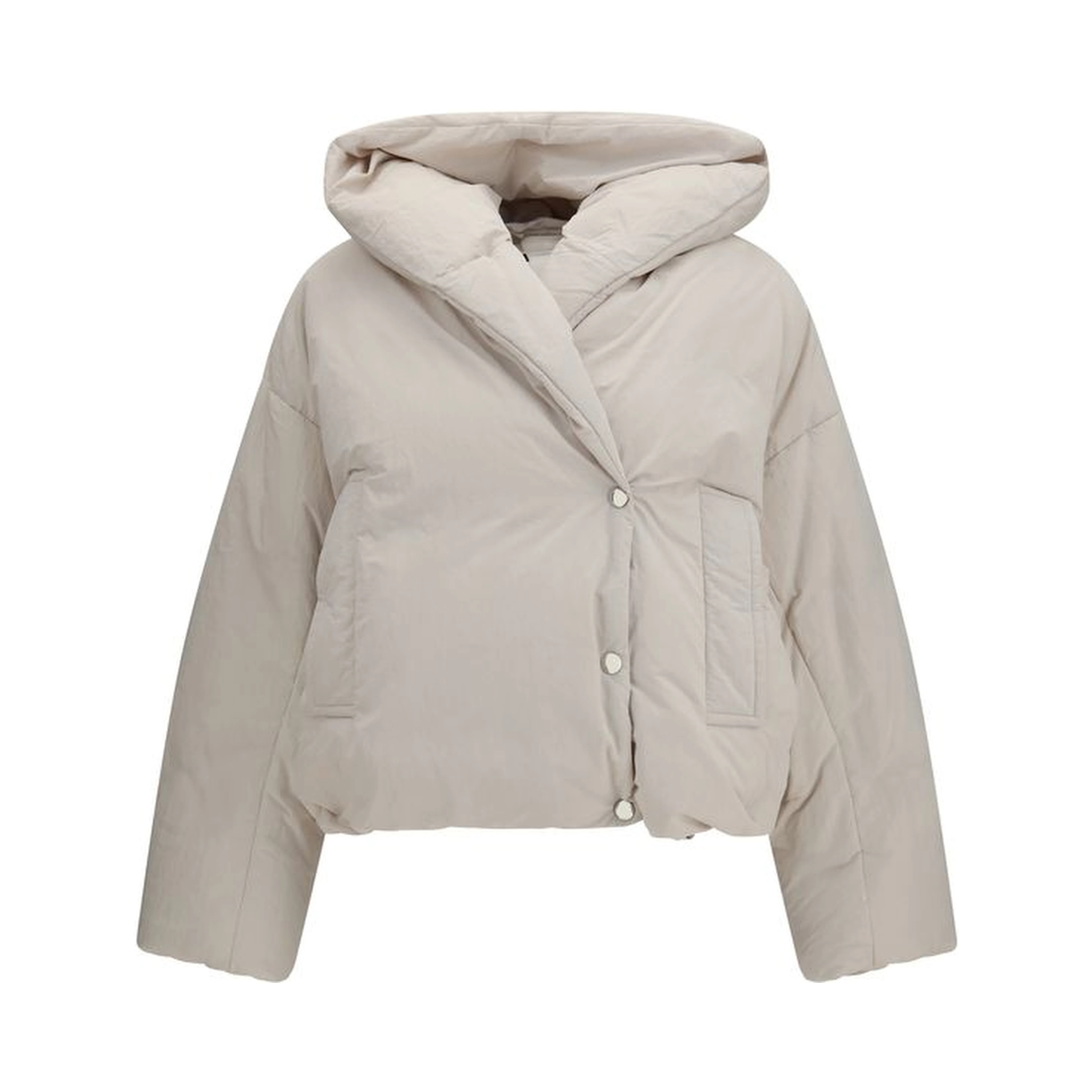 Gray Polyamide Full-Length Jacket