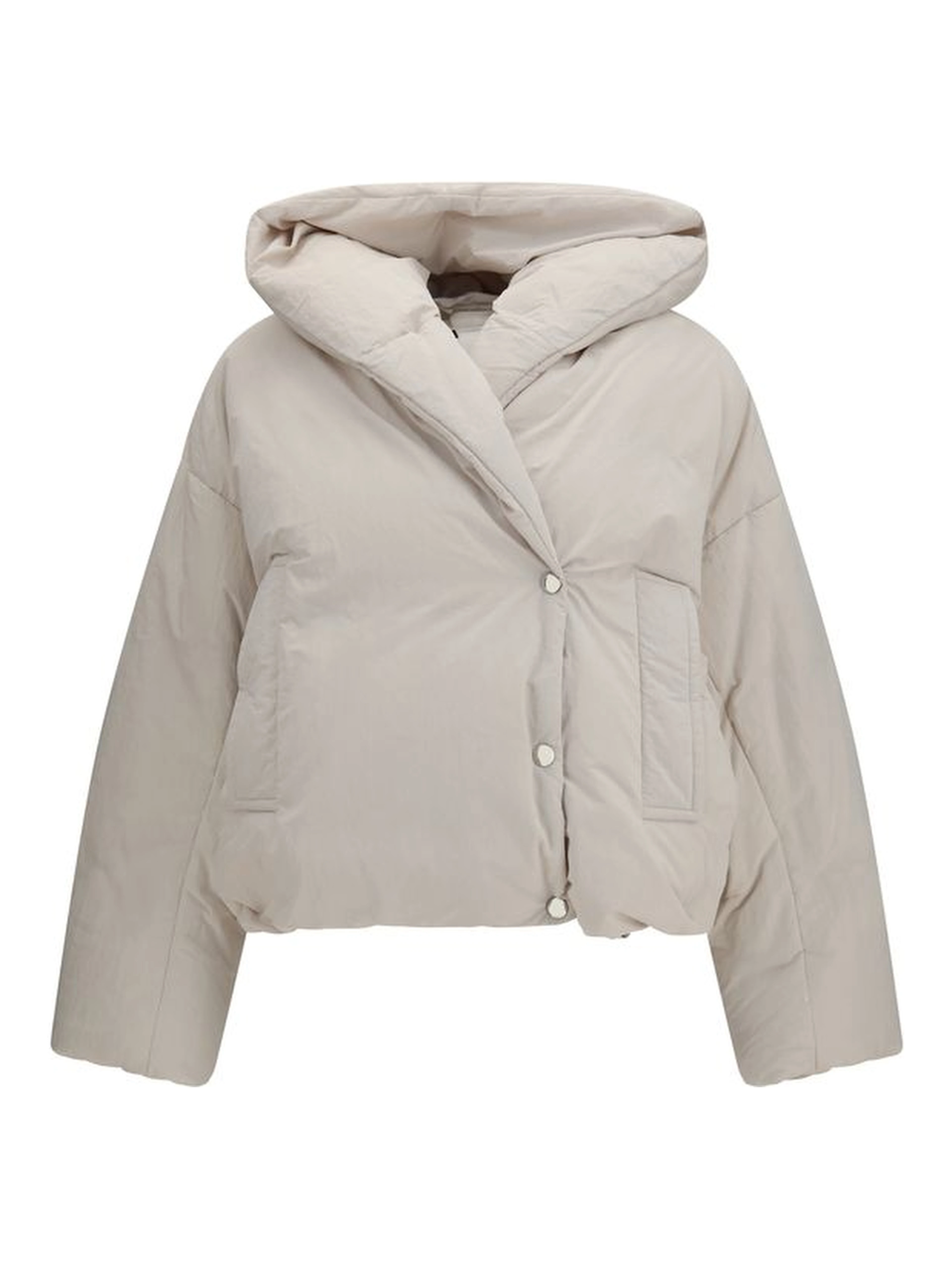 Gray Polyamide Full-Length Jacket