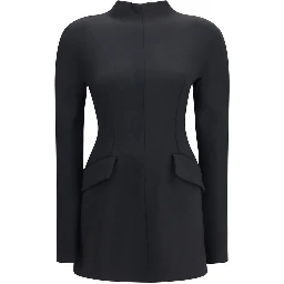 Black Polyamide Casual Dress