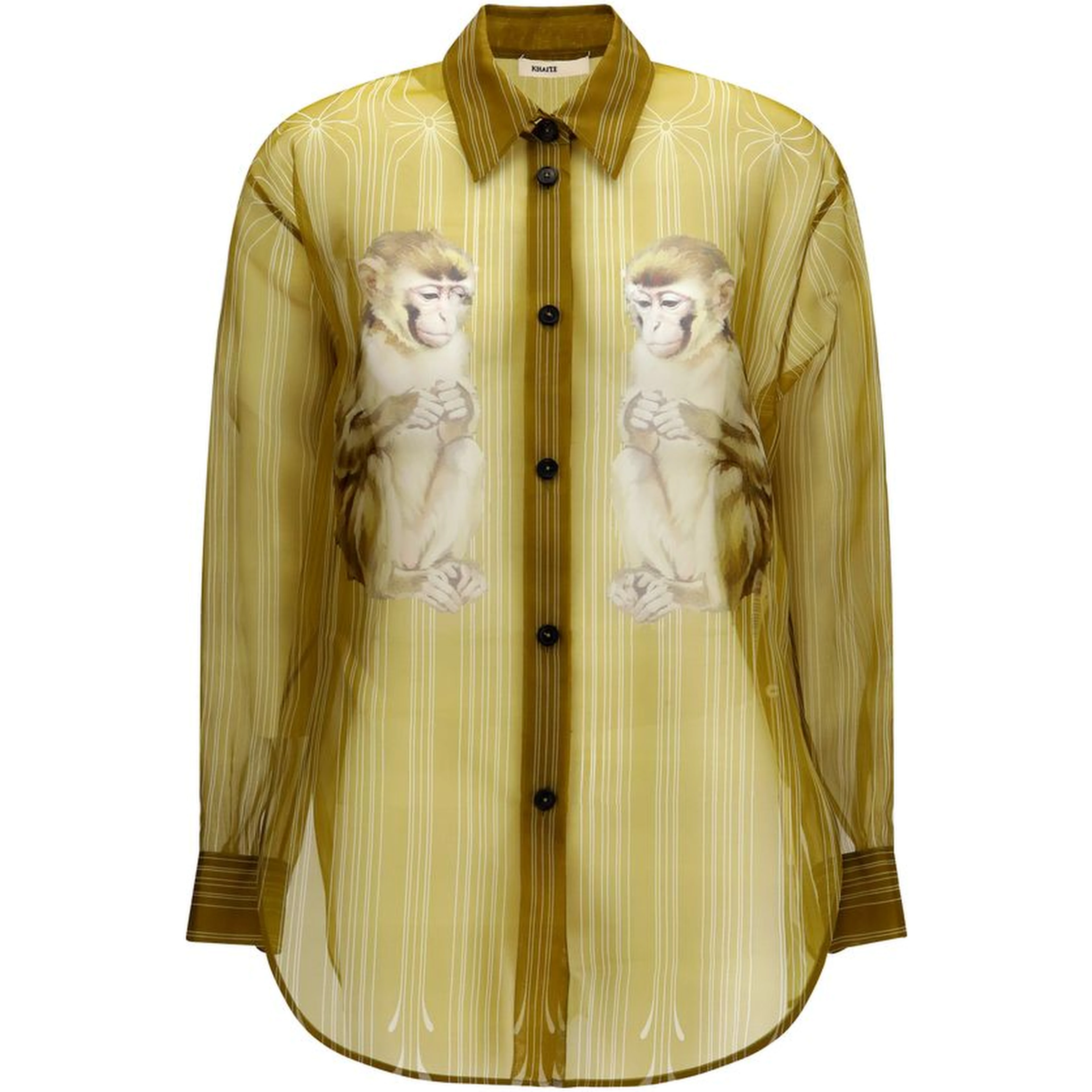 Beige Silk Pattern Shirt