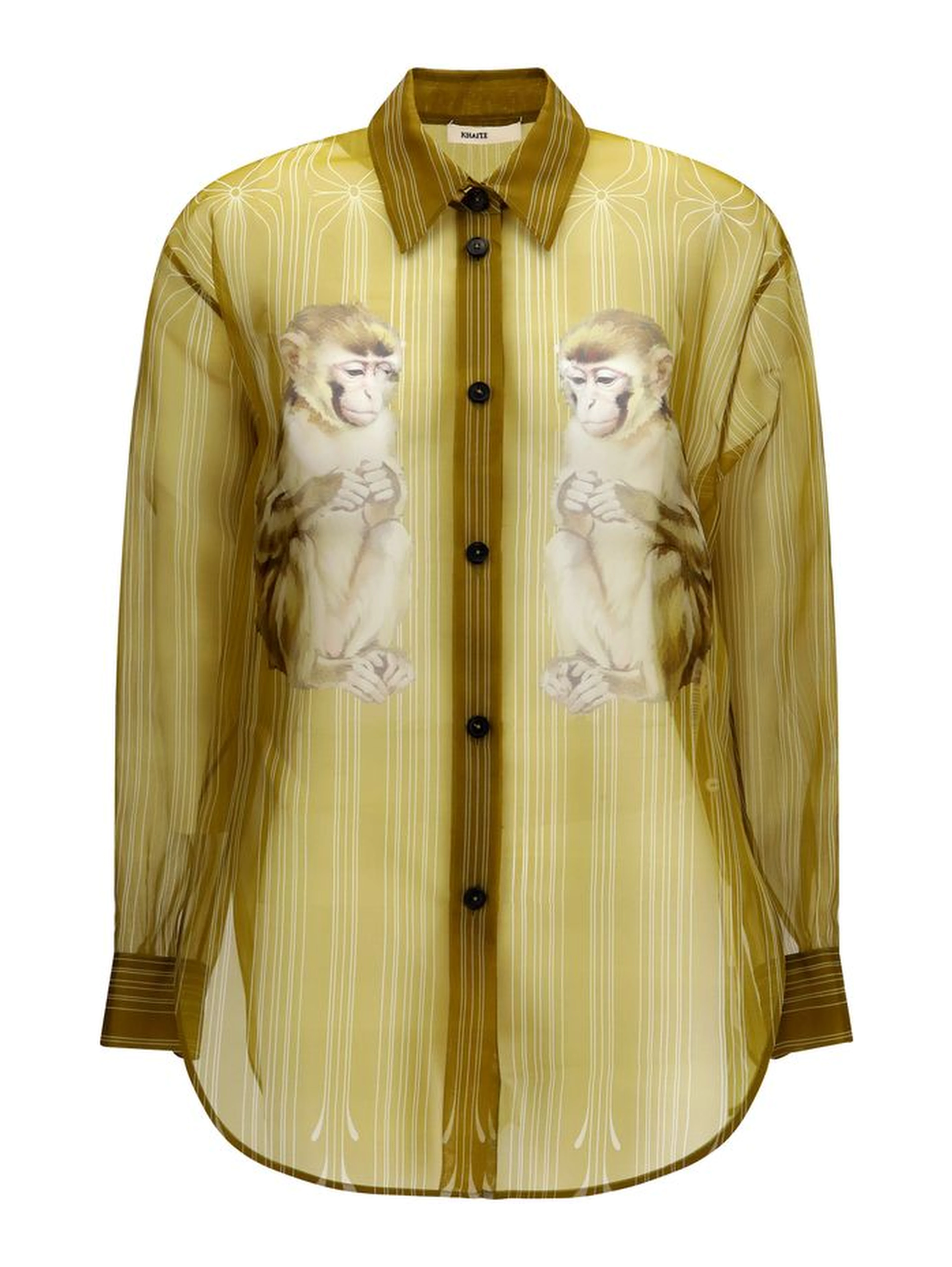 Beige Silk Pattern Shirt