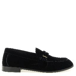 Black Viscose Slip-On Loafers