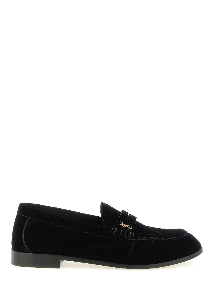 Black Viscose Slip-On Loafers