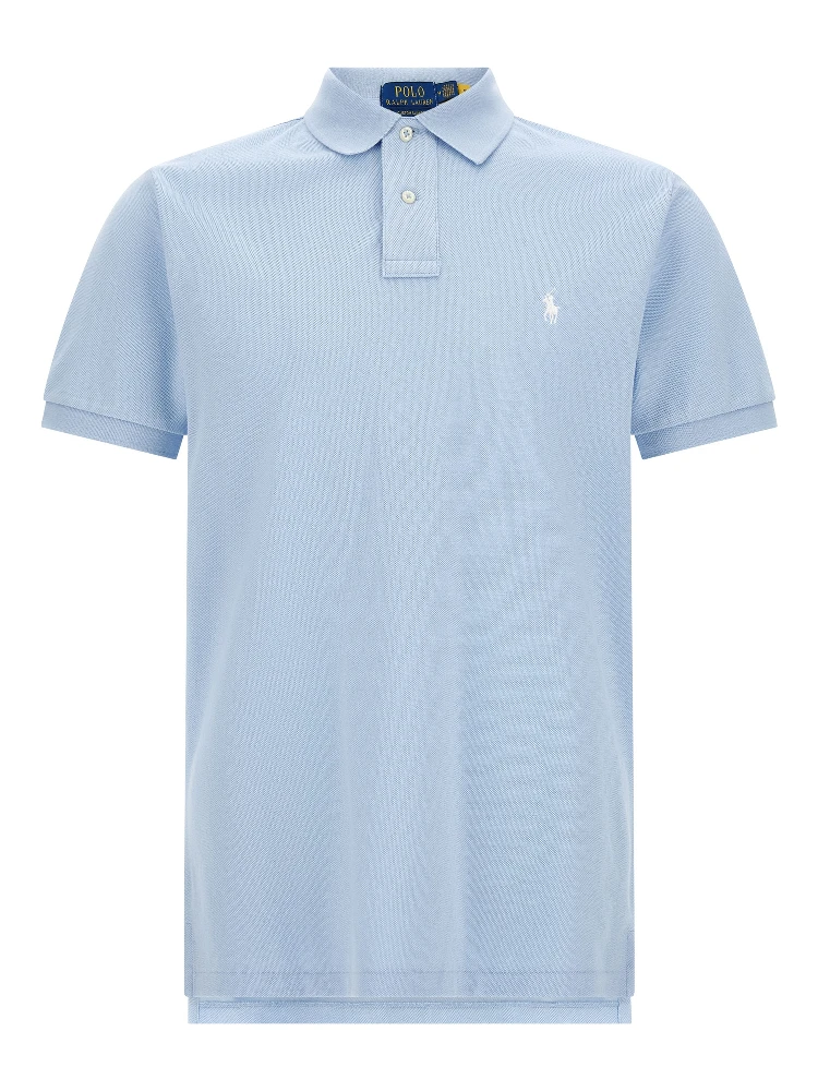 Blue Cotton Polo Shirt
