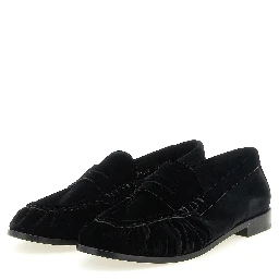 Black Viscose Slip-On Loafers