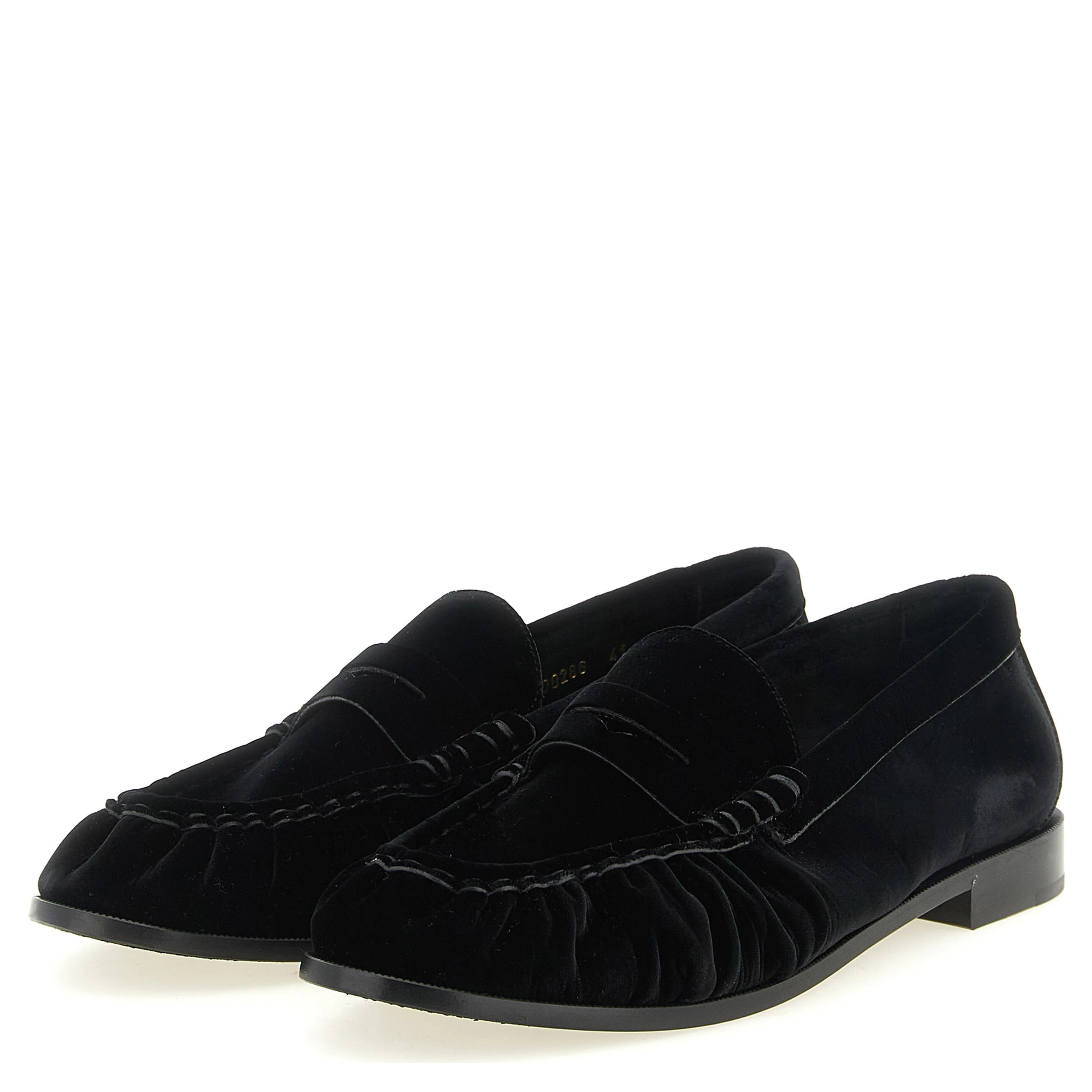 Black Viscose Slip-On Loafers