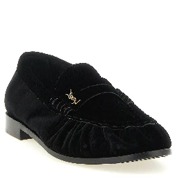 Black Viscose Slip-On Loafers