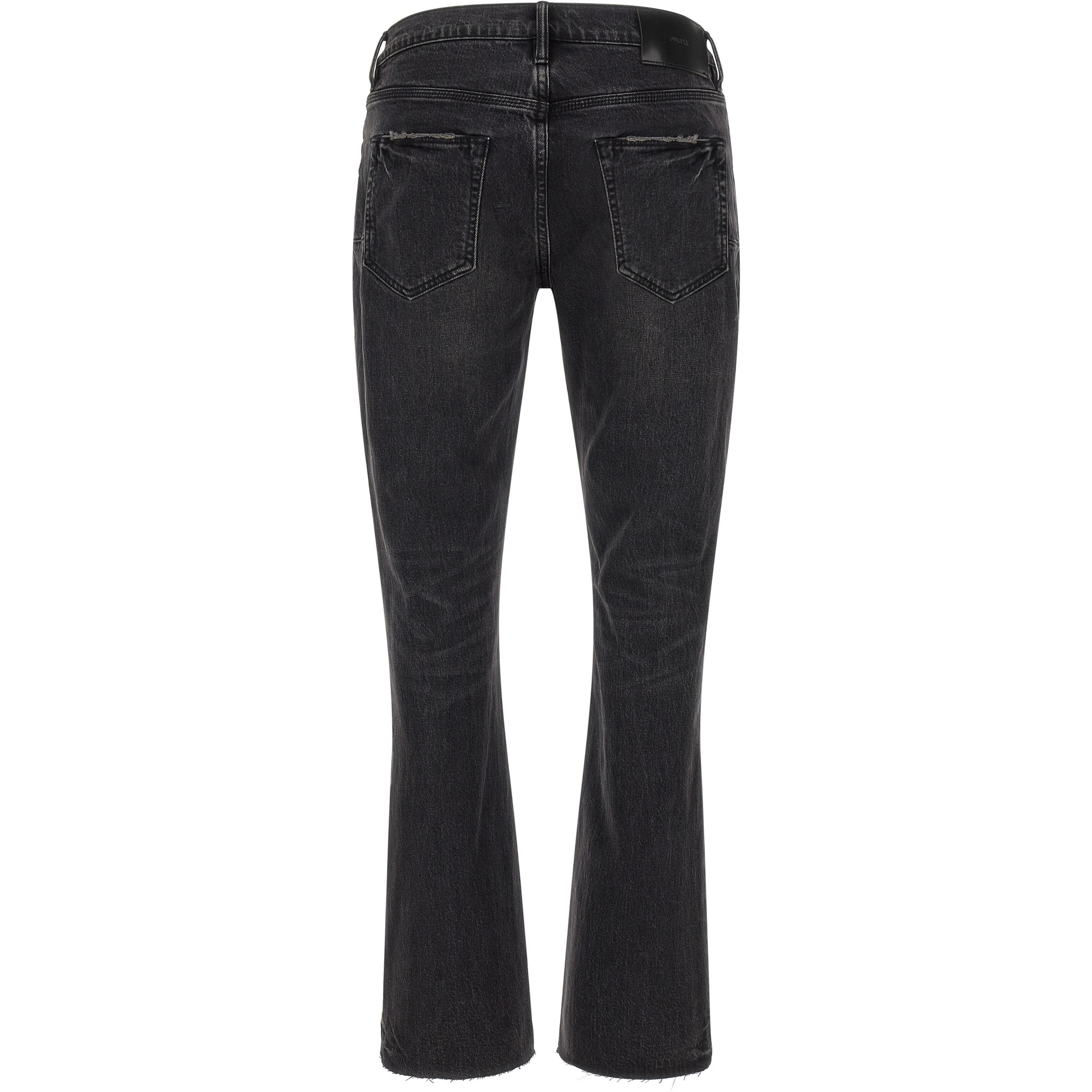 Black Cotton Flared Jeans