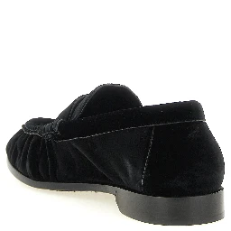 Black Viscose Slip-On Loafers