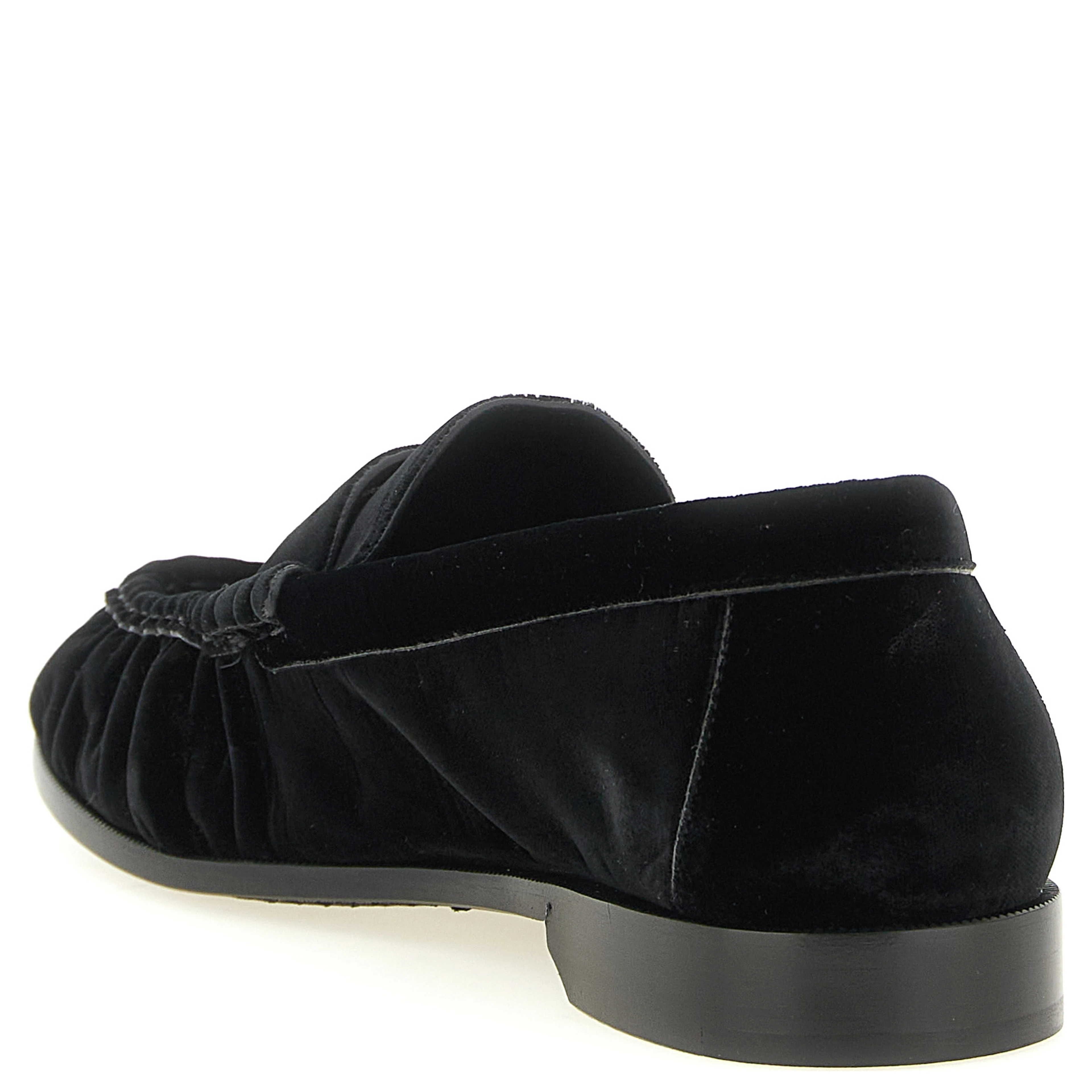 Black Viscose Slip-On Loafers