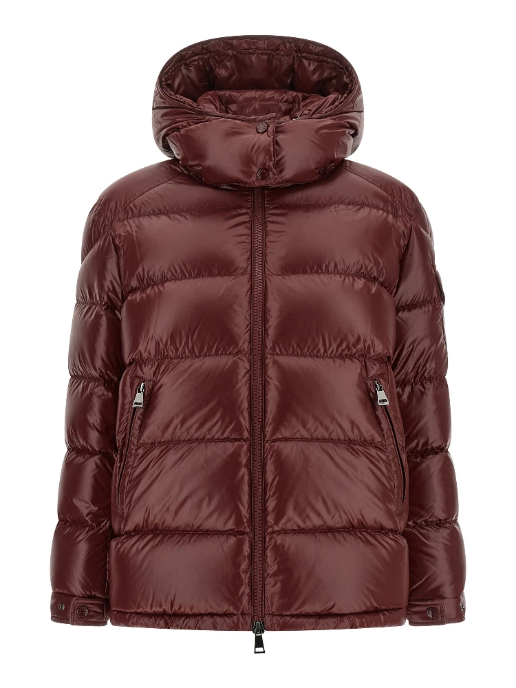Bordeaux Polyamide Full-Length Jacket