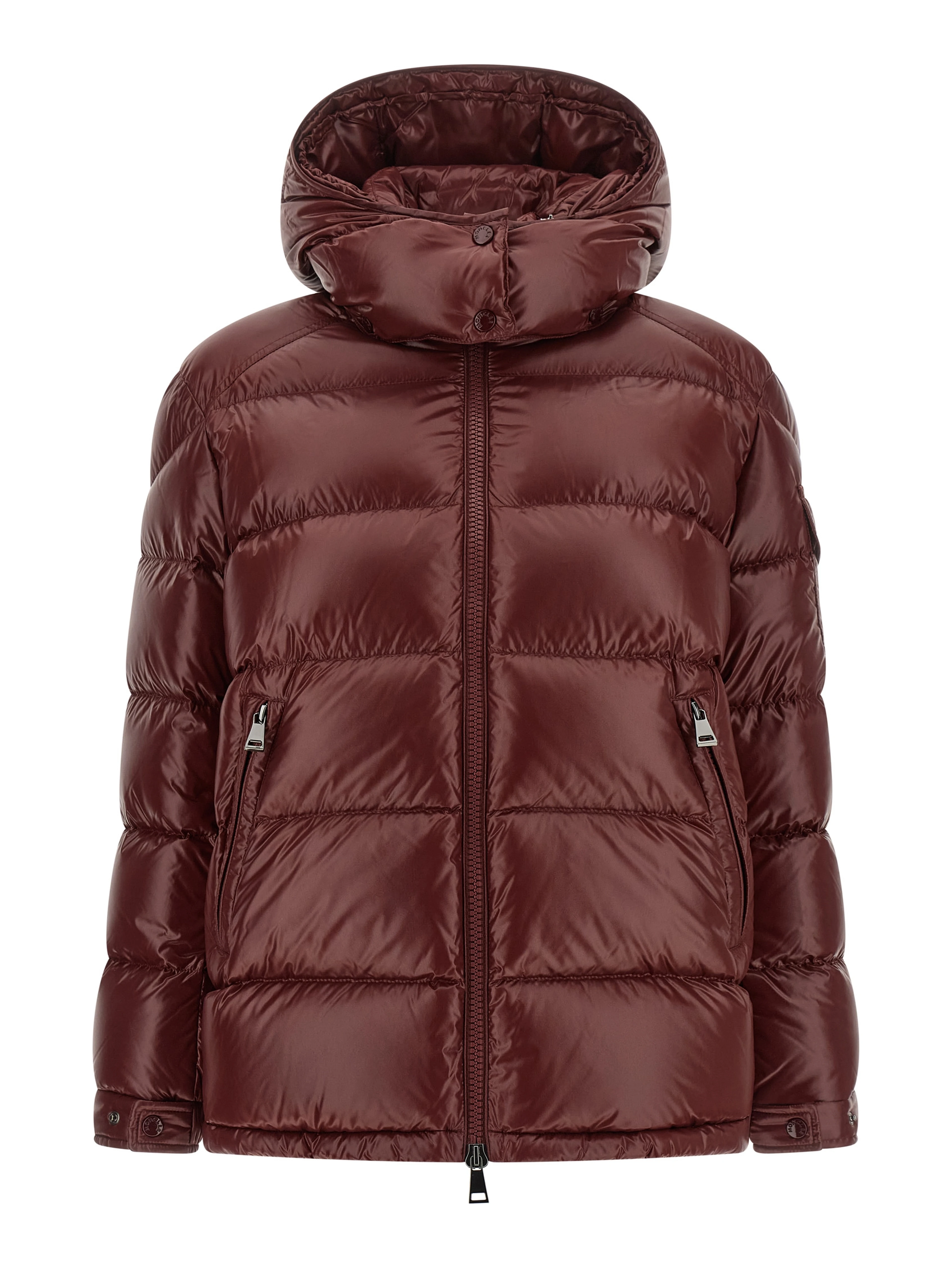 Bordeaux Polyamide Full-Length Jacket