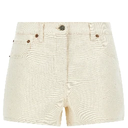 Beige Cotton Bermuda Shorts