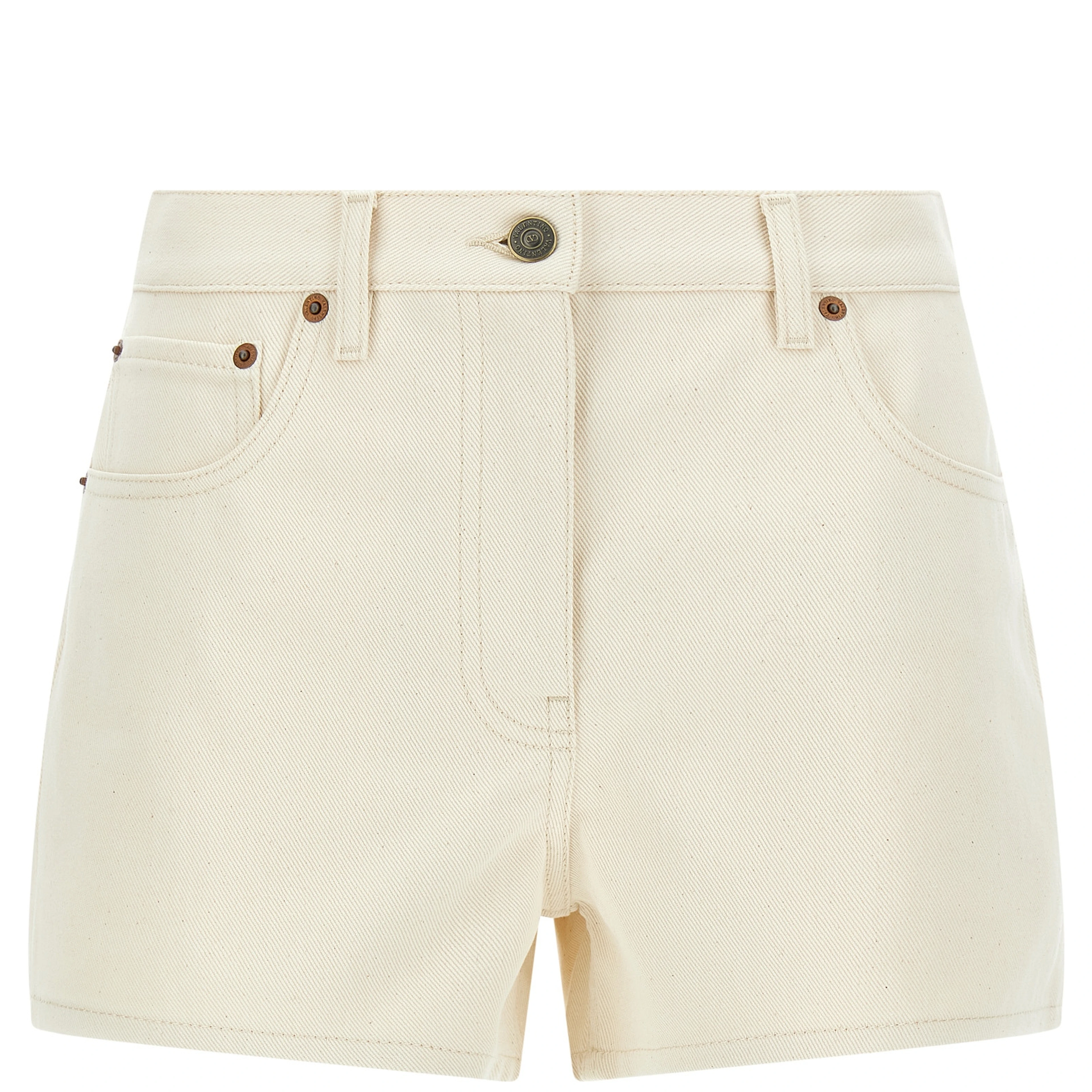 Beige Cotton Bermuda Shorts