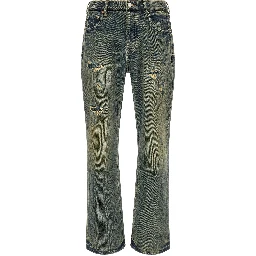Blue Cotton Bootcut Jeans