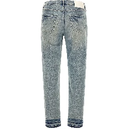 Blue Cotton Tapered Jeans