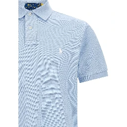 Blue Cotton Polo Shirt