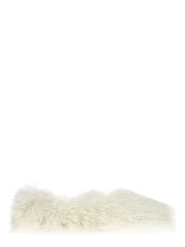 White Fur Slippers