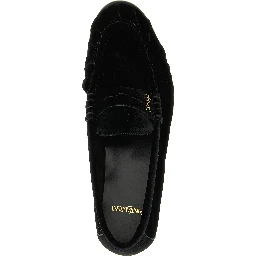 Black Viscose Slip-On Loafers