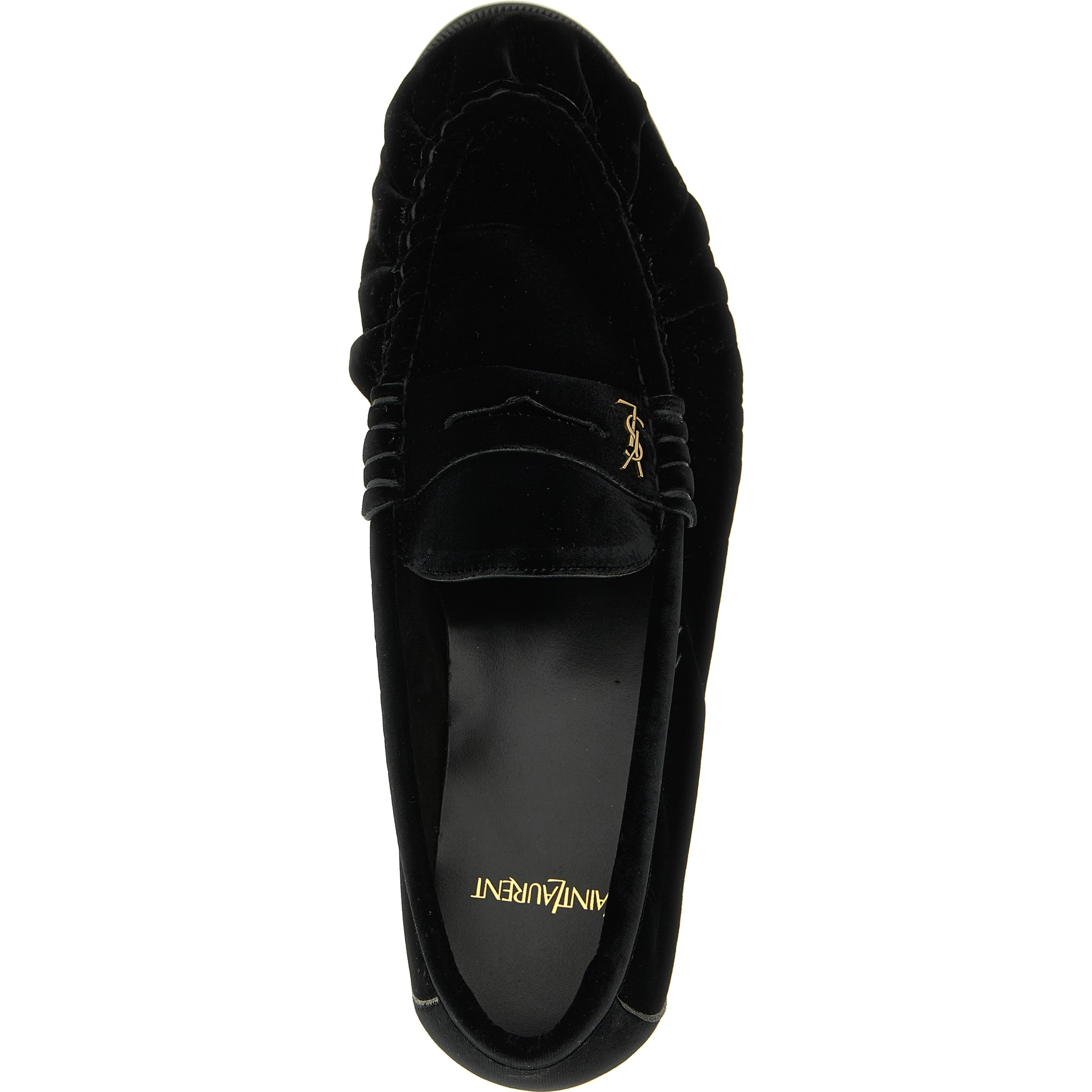 Black Viscose Slip-On Loafers