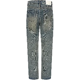Gray Cotton Straight-Leg Jeans