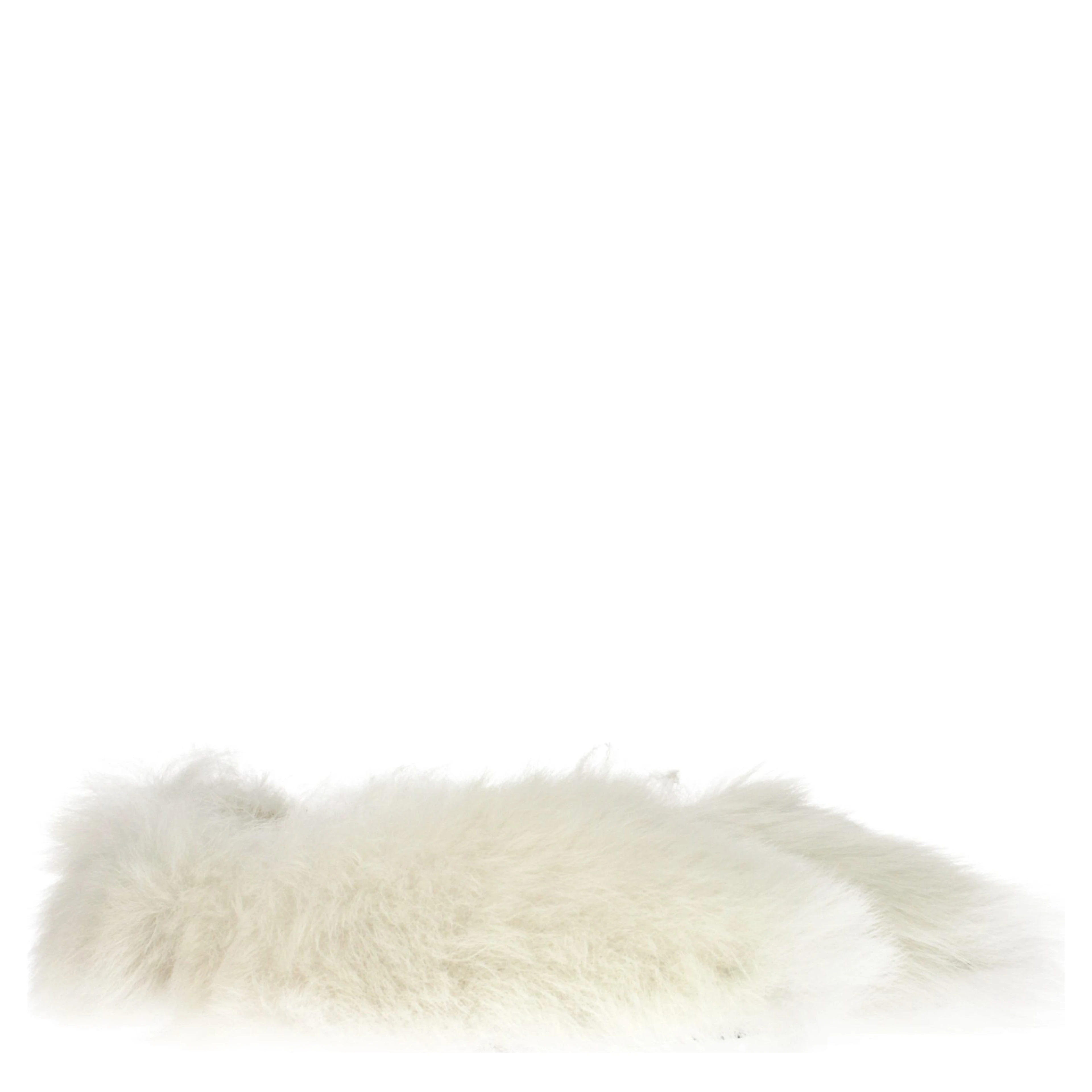 White Fur Slippers