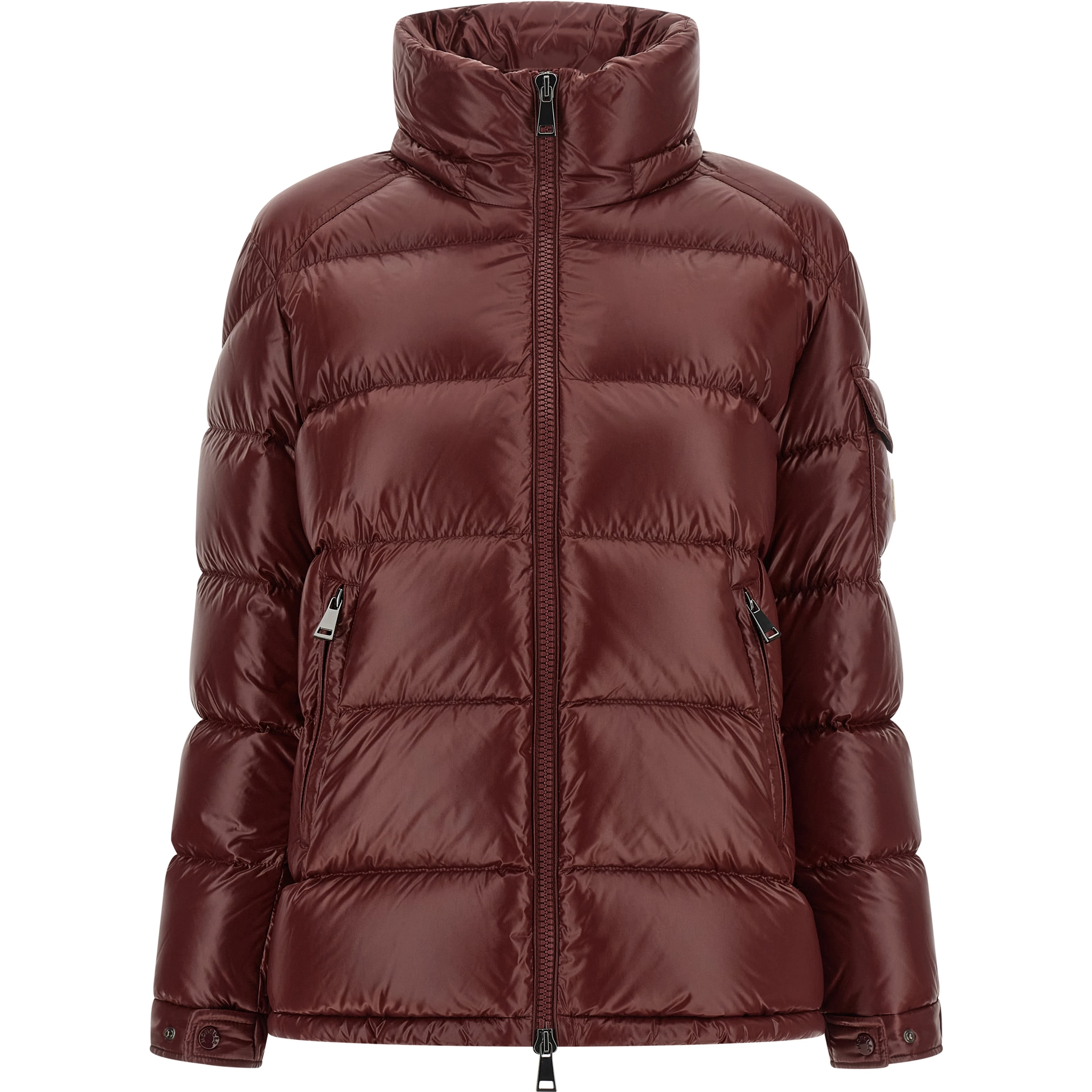 Bordeaux Polyamide Full-Length Jacket