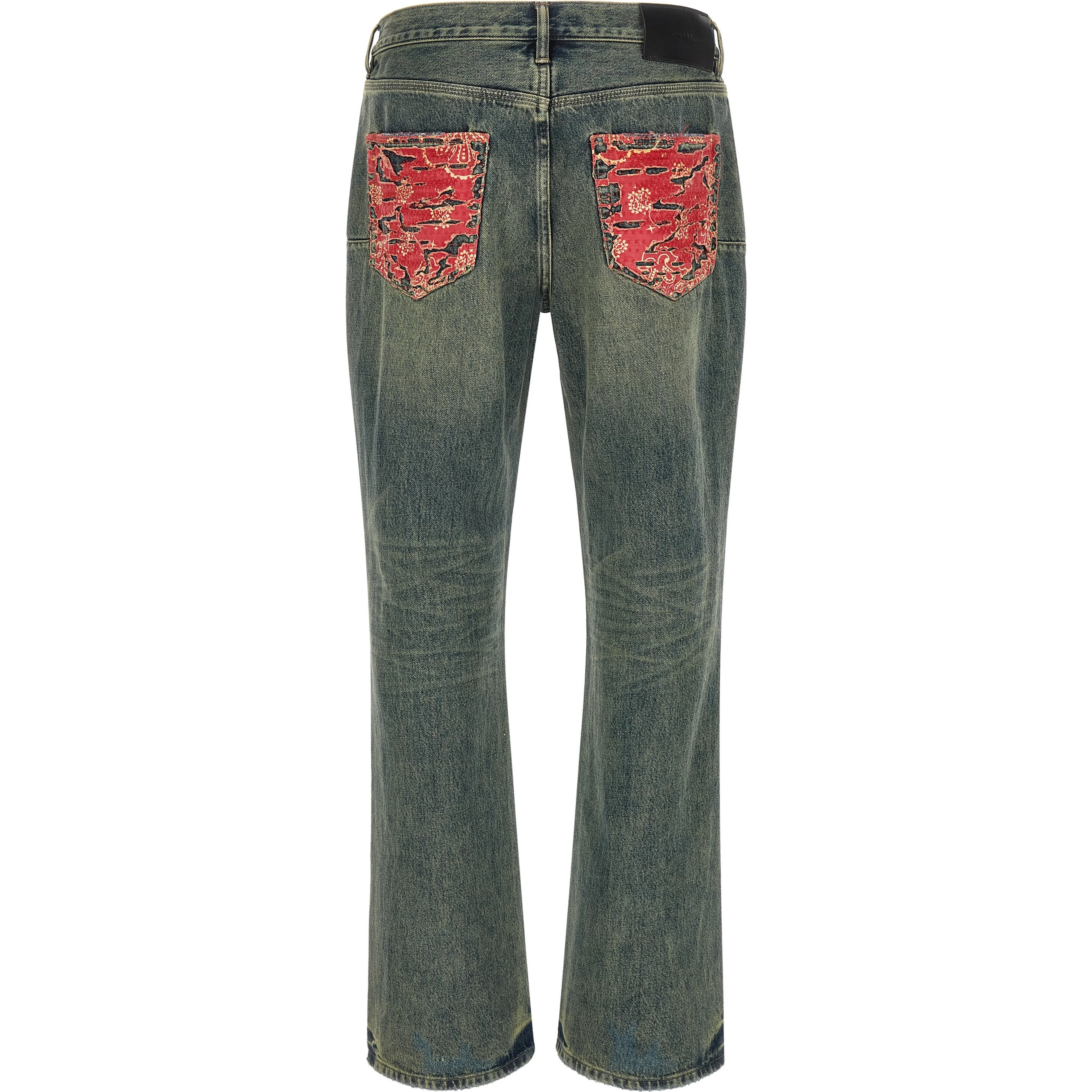 Blue Cotton Bootcut Jeans
