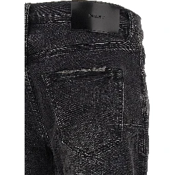 Black Cotton Flared Jeans